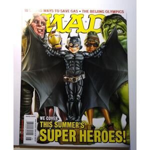 MAD Magazine Aug 2006 # 492 Batman Super Heroes Iron Man Movie Parody Olympics